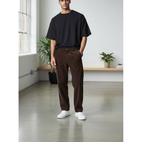 Kenneth Cole Reaction Mens Corduroy Pants Size 34x32 Brown - Picture 1 of 11